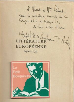 Aspects de la littérature européenne depuis 1945 - Bertrand D'Astorg / Autographe